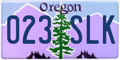 OR license plate 023SLK