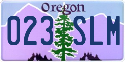 OR license plate 023SLM