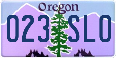 OR license plate 023SLO
