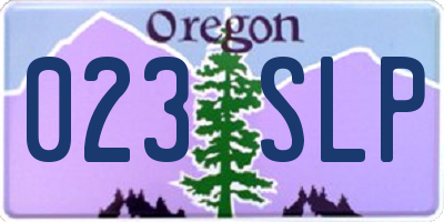 OR license plate 023SLP