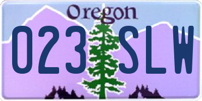 OR license plate 023SLW