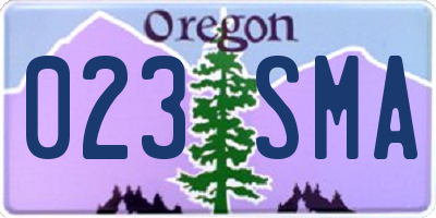 OR license plate 023SMA