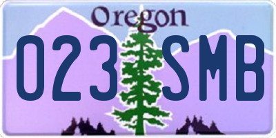 OR license plate 023SMB