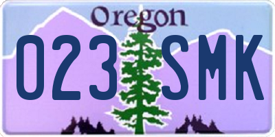 OR license plate 023SMK