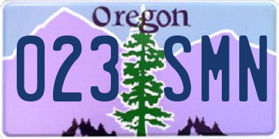 OR license plate 023SMN