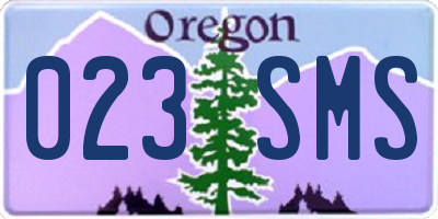 OR license plate 023SMS