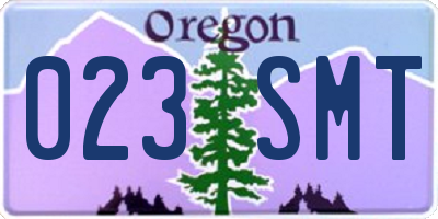 OR license plate 023SMT