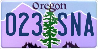 OR license plate 023SNA