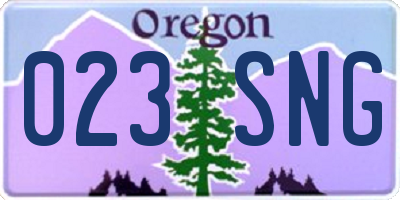 OR license plate 023SNG