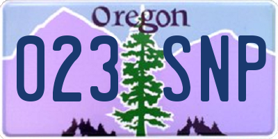 OR license plate 023SNP