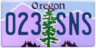 OR license plate 023SNS