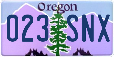 OR license plate 023SNX