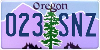 OR license plate 023SNZ