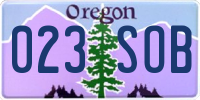 OR license plate 023SOB