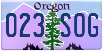 OR license plate 023SOG