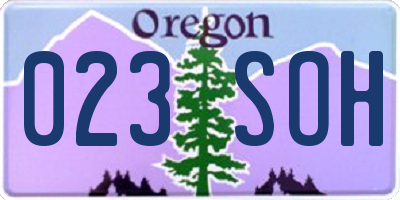 OR license plate 023SOH