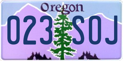 OR license plate 023SOJ