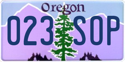 OR license plate 023SOP