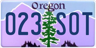 OR license plate 023SOT