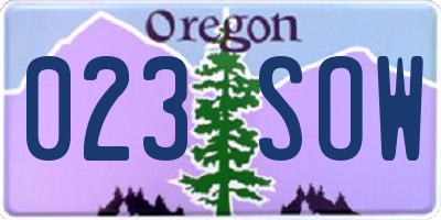 OR license plate 023SOW