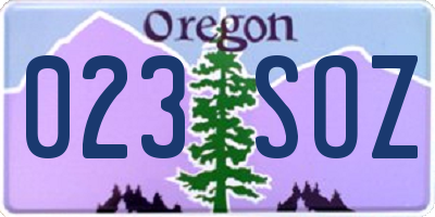 OR license plate 023SOZ