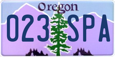 OR license plate 023SPA