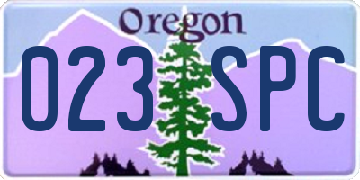 OR license plate 023SPC