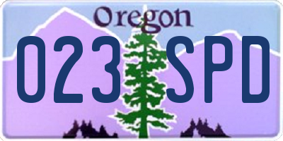 OR license plate 023SPD