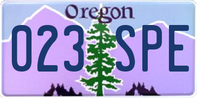 OR license plate 023SPE