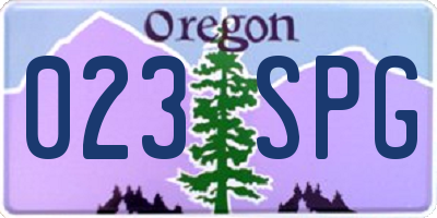 OR license plate 023SPG