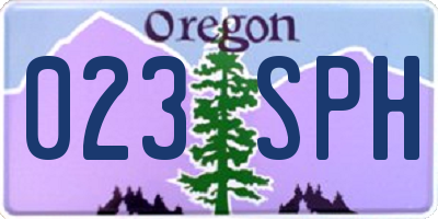 OR license plate 023SPH