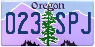 OR license plate 023SPJ