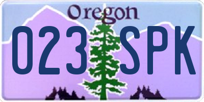 OR license plate 023SPK