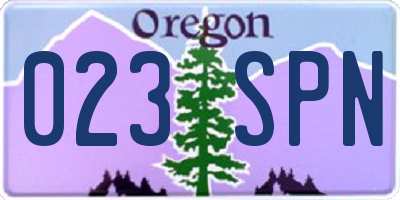 OR license plate 023SPN