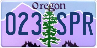 OR license plate 023SPR