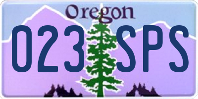 OR license plate 023SPS