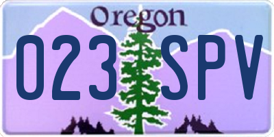 OR license plate 023SPV