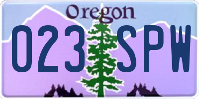 OR license plate 023SPW