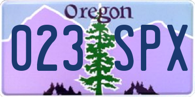 OR license plate 023SPX