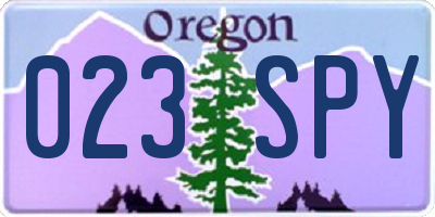 OR license plate 023SPY