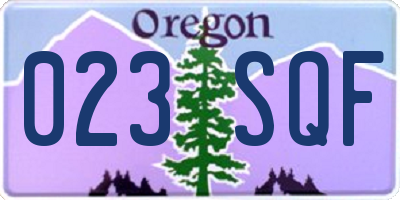 OR license plate 023SQF