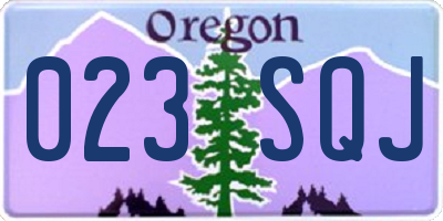 OR license plate 023SQJ