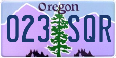 OR license plate 023SQR