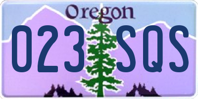 OR license plate 023SQS