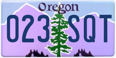 OR license plate 023SQT