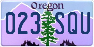 OR license plate 023SQU