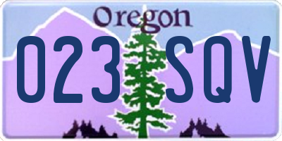 OR license plate 023SQV