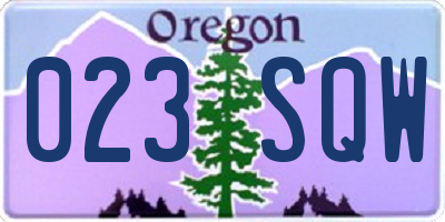 OR license plate 023SQW