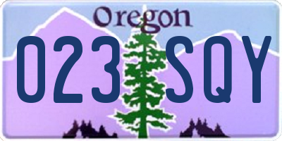 OR license plate 023SQY