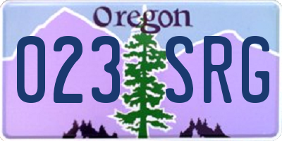 OR license plate 023SRG
